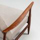 Sculptural Danish lounge chair in teak and fabric Denmark 1960