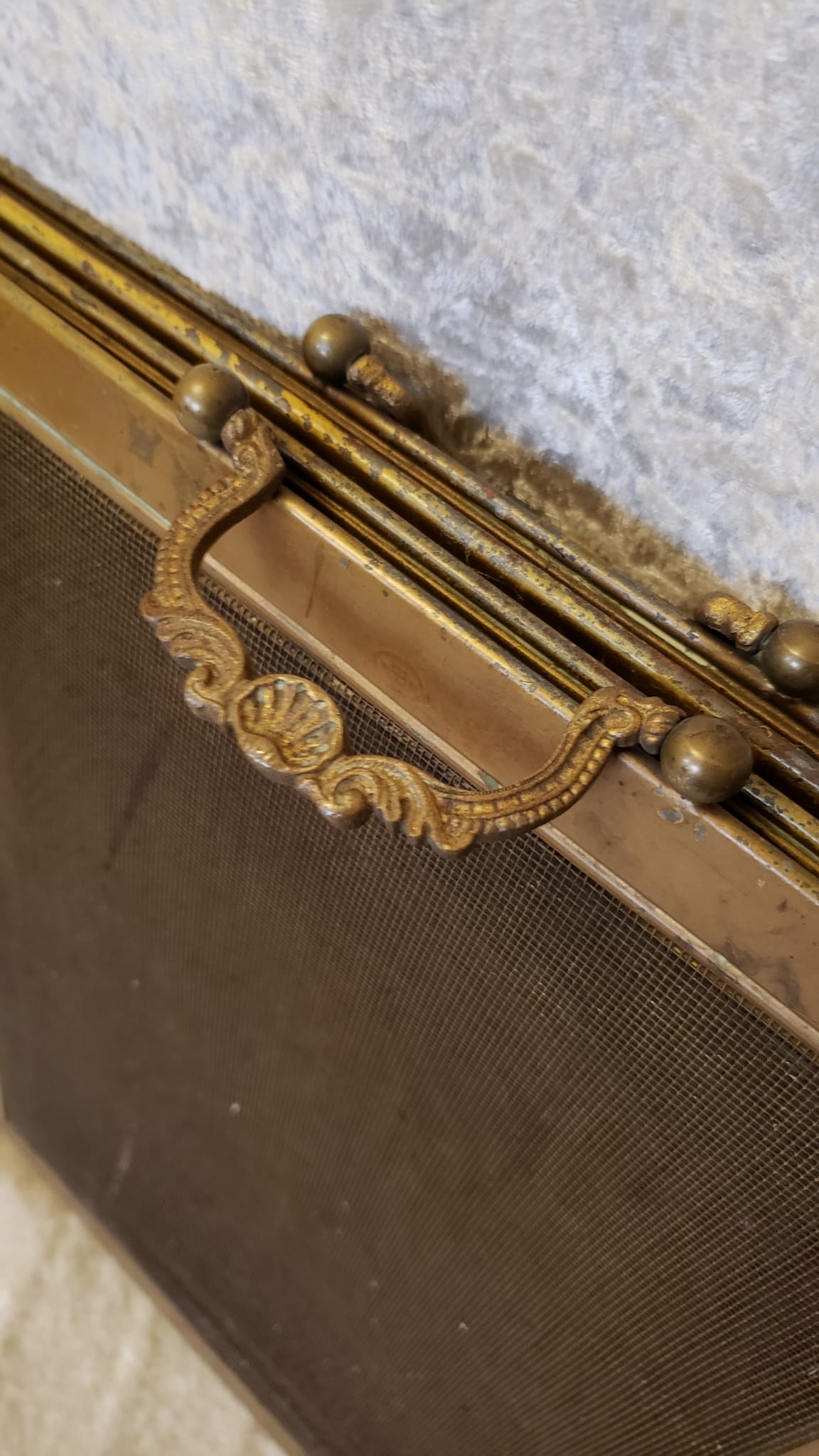 Brass and bronze steel firewall 4 panels XIX°