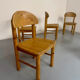 Set of 6 solid pine chairs in Scandinavian design by Reiner Daumiller.
