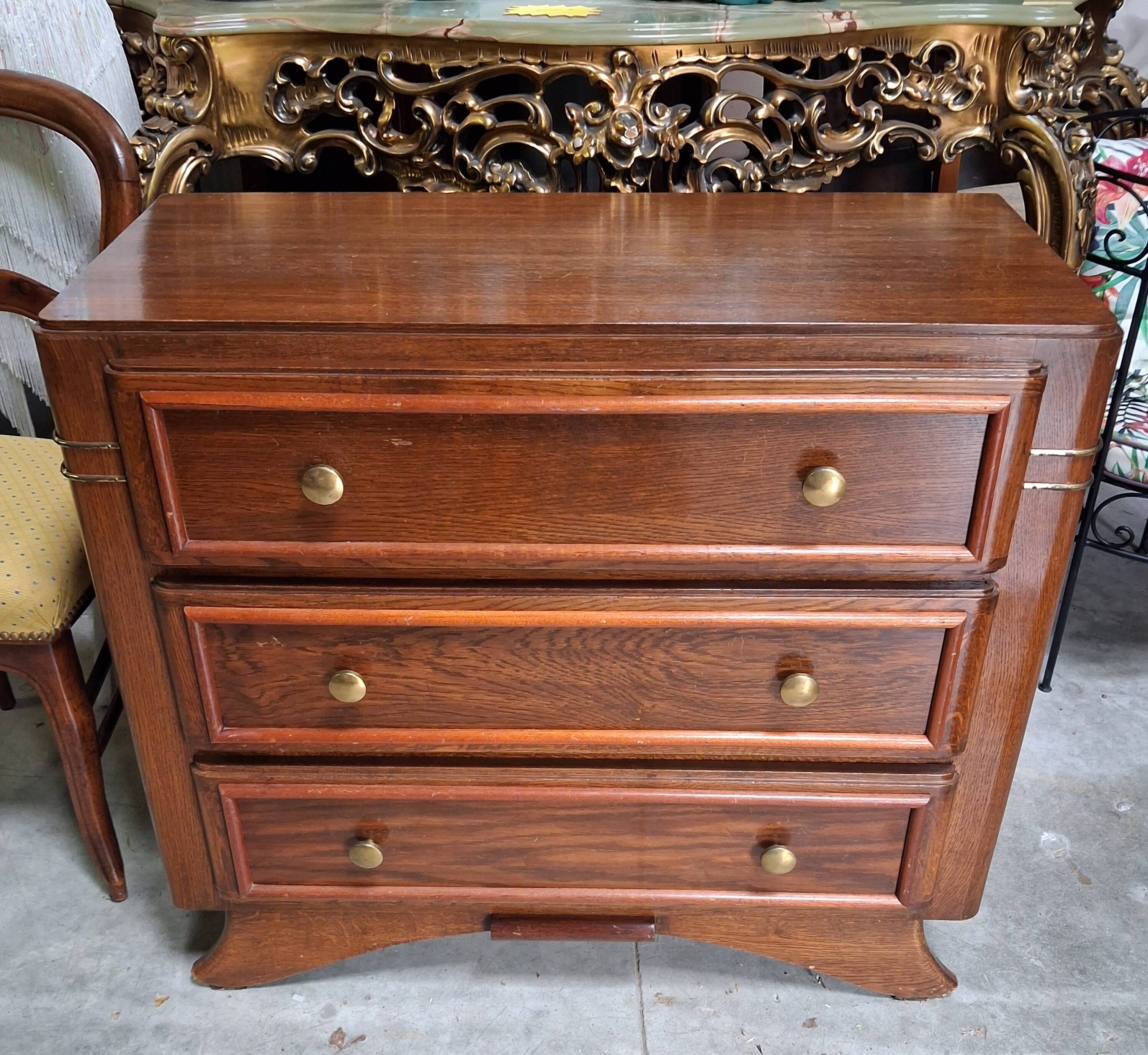 Art Deco commode in mahogany and stained wood