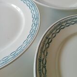 Lot de 6 Assiettes Anciennes Saint-Amand en Terre de Fer – Décor Bleu