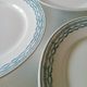 Set of 6 Old Saint-Amand Ironstone Plates – Blue Decor