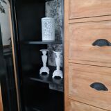 Furniture oftier in raw and black lemon tree and background dresses in cotton wool and black jungle print fabrics