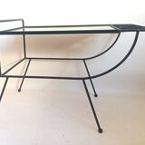 1960s side table with a lime green top, width 65.5 cm.