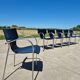 Set 4 postmodern black chrome stackable chair Jim for Kens 1990s