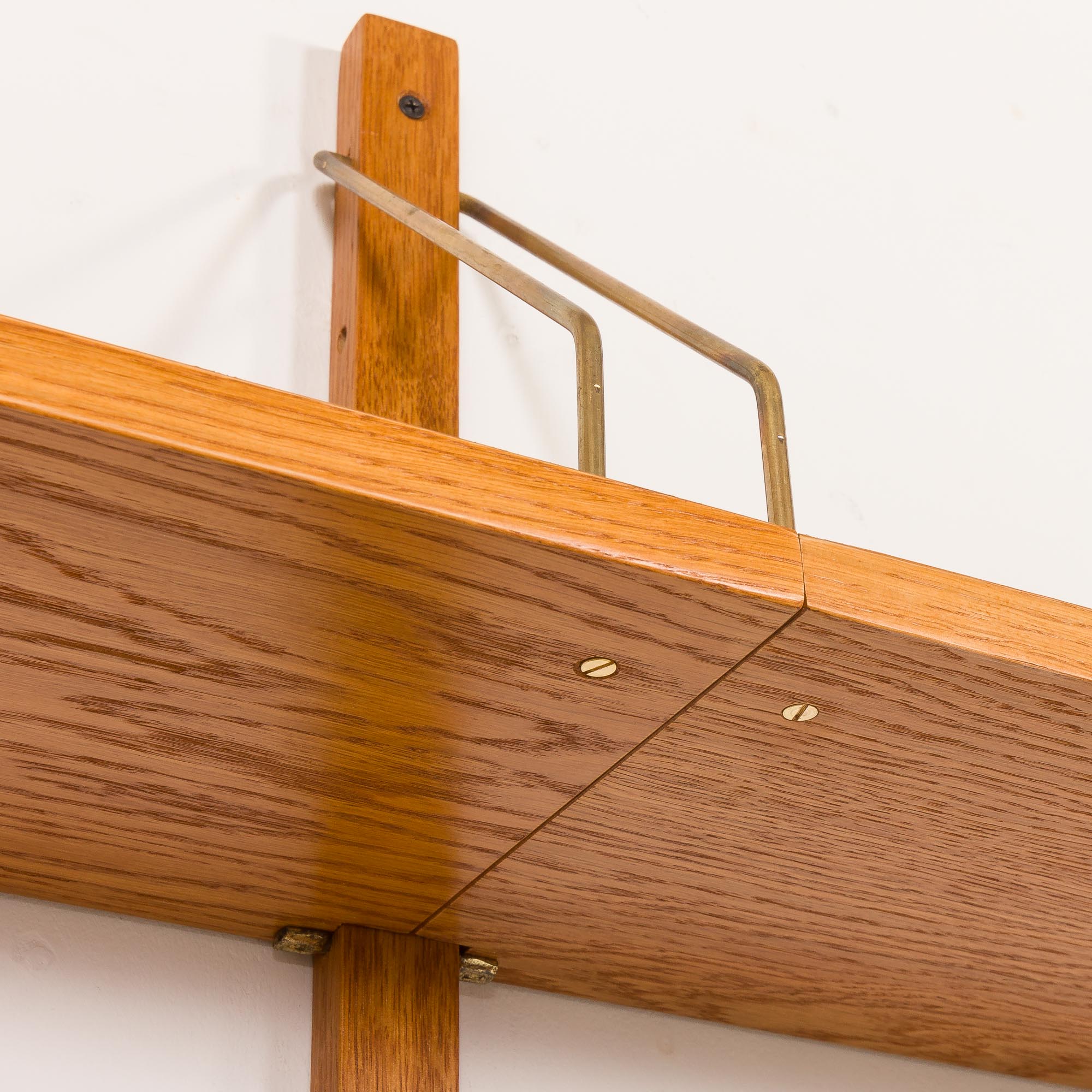 Scandinavian oak wall unit by PS System, Randers, Denmark, 1970s