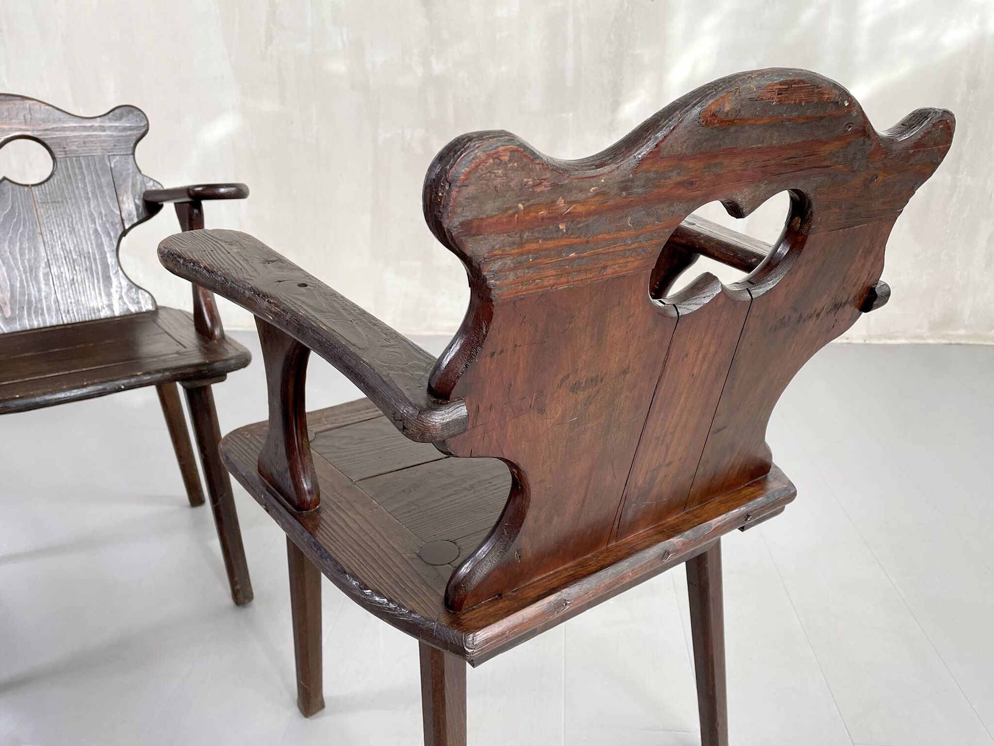 Pair of Savoyard armchairs, France 1950