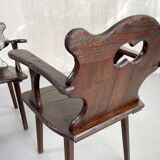Pair of Savoyard armchairs, France 1950
