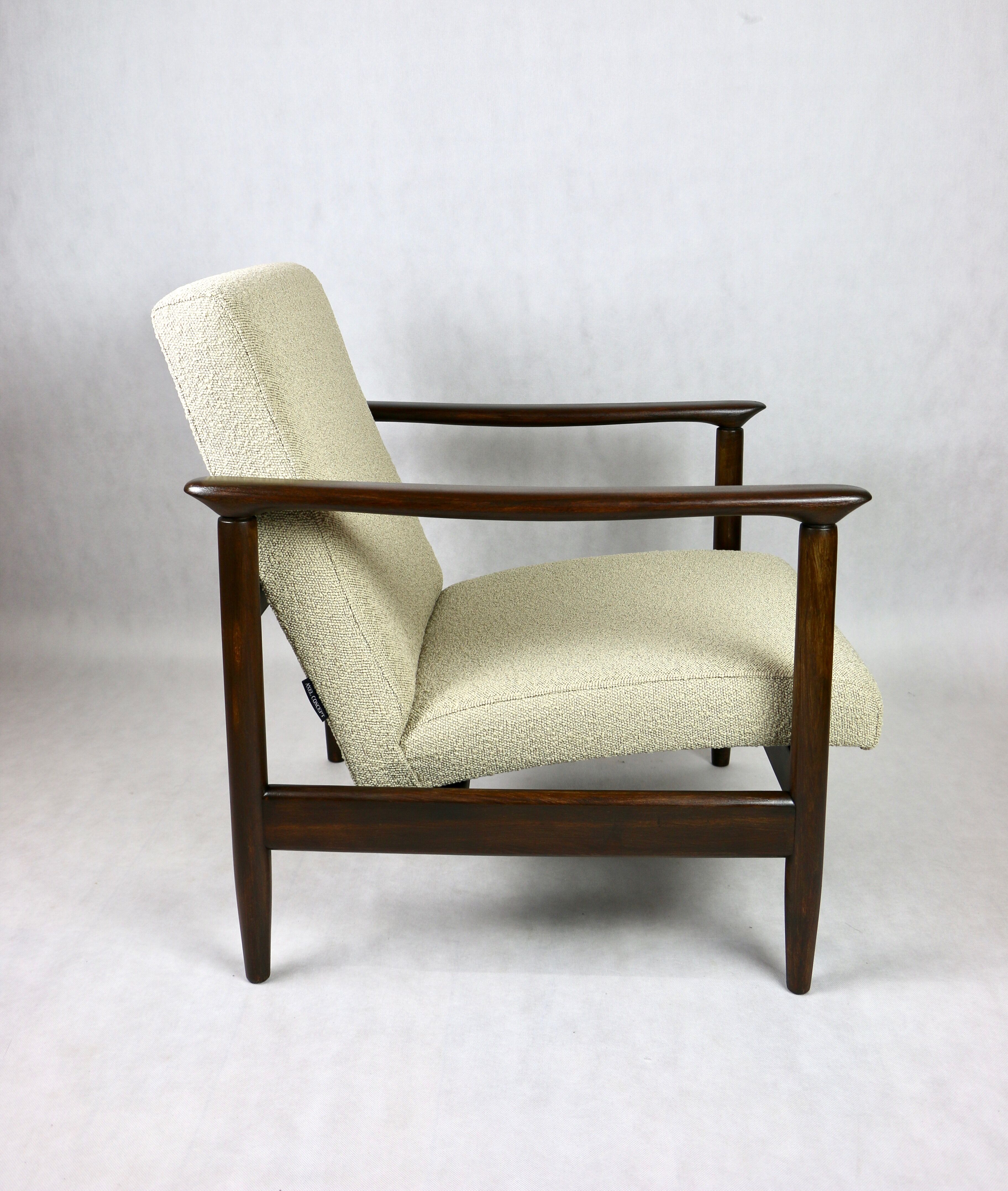 Beige boucle armchair , 1970s