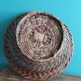 Antique basket, fruit basket or bread basket made of wicker