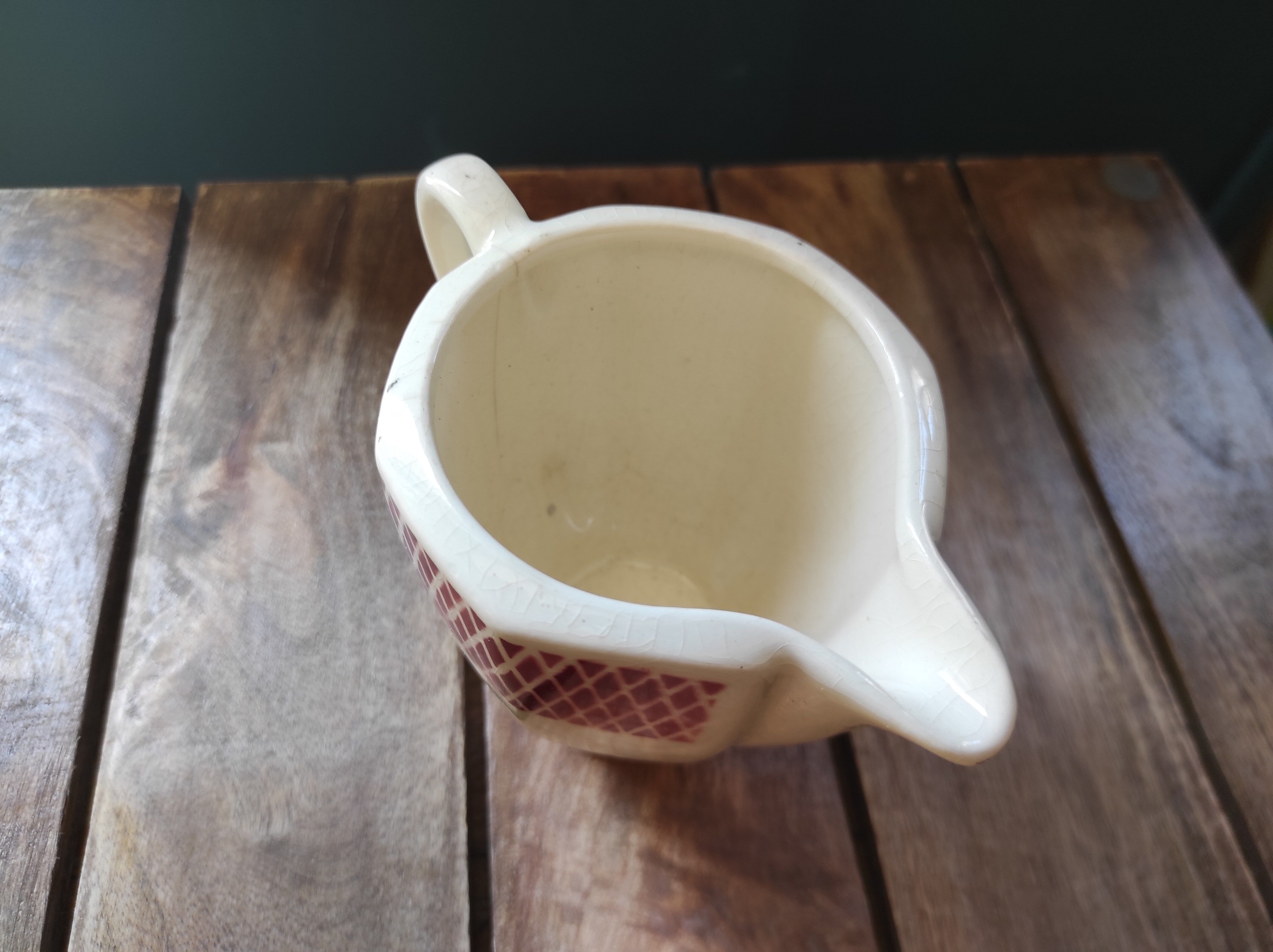 Vintage French milk jug, Badonviller porcelaine