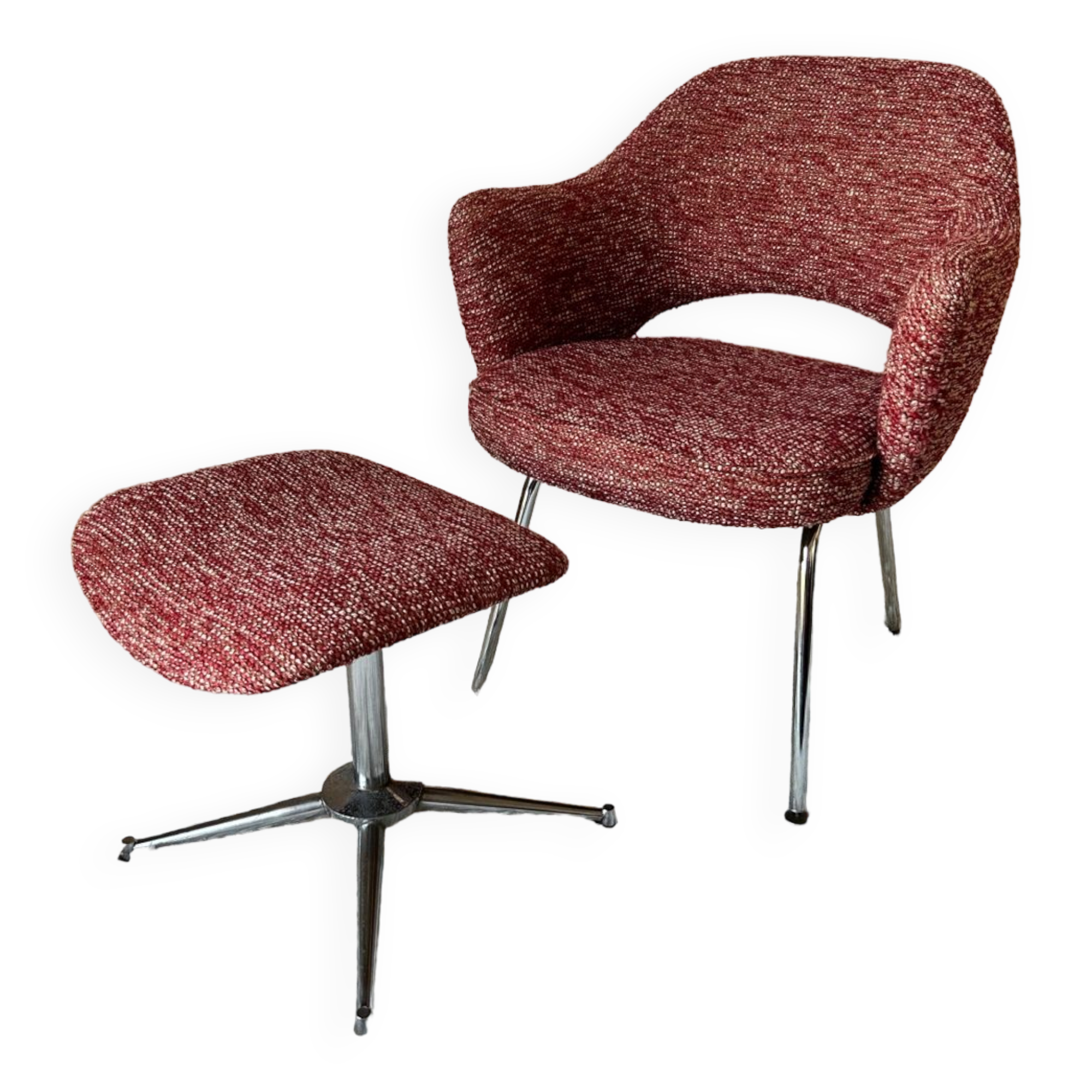 Knoll chair and footrest 1960s