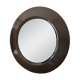 Vintage round mirror from the 70s, smoked brown plastic