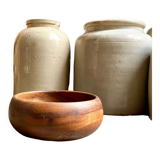 Salad bowl, cut into turned wood