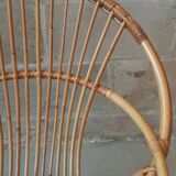 Rattan armchair with metal base from the 1950s