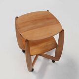 Amsterdam School beech wooden Side Table, The Netherlands 1920s