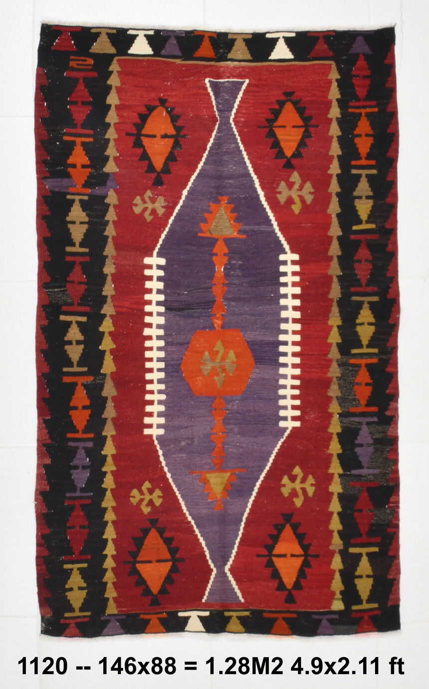 3x5 Small Size Kilim Rug, 88x146Cm