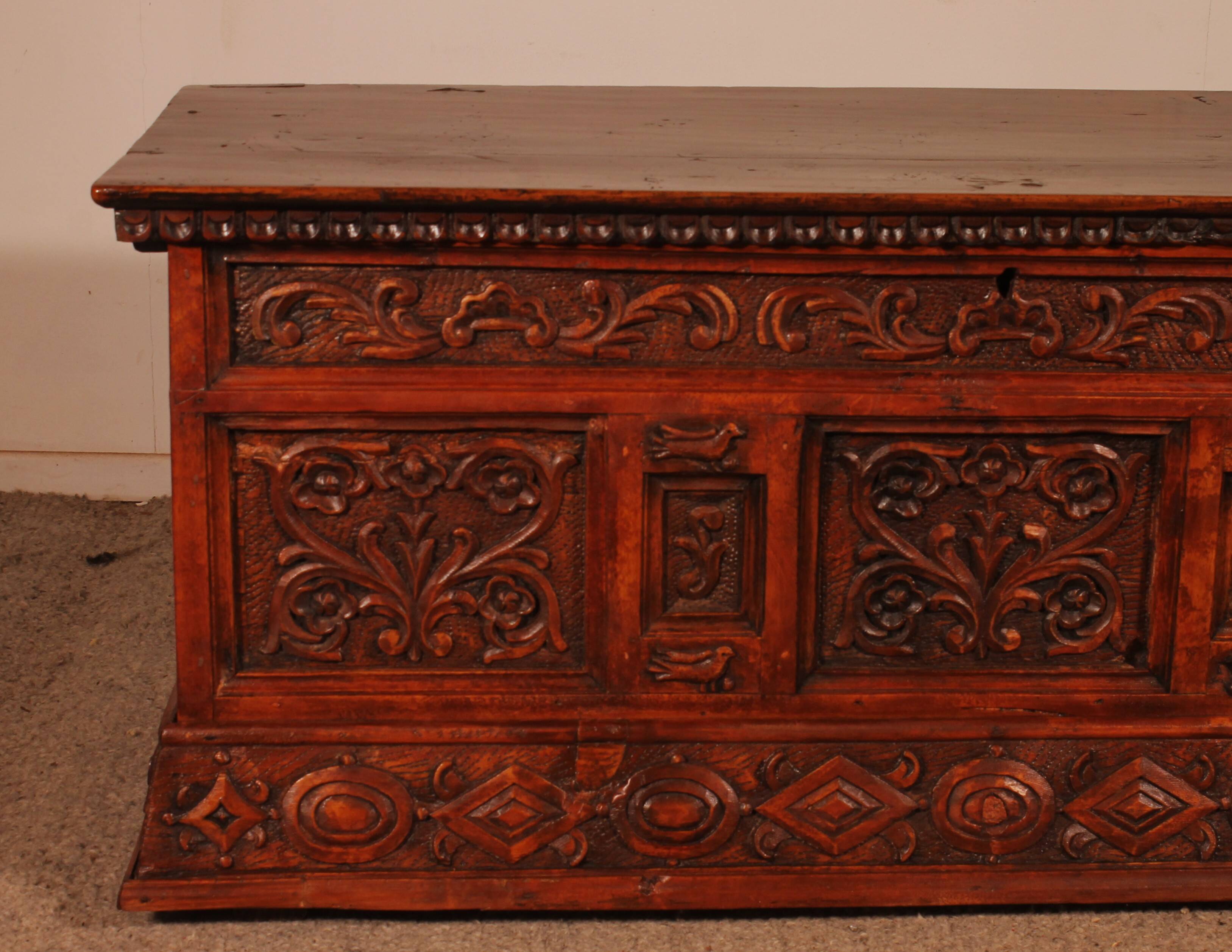Catalan Chest from the 18th Century with a small door