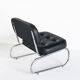 Vintage low armchair. Chrome metal and eskai - Spain, 1970s