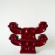 Pair of large burgundy ceramic candlesticks, 1950