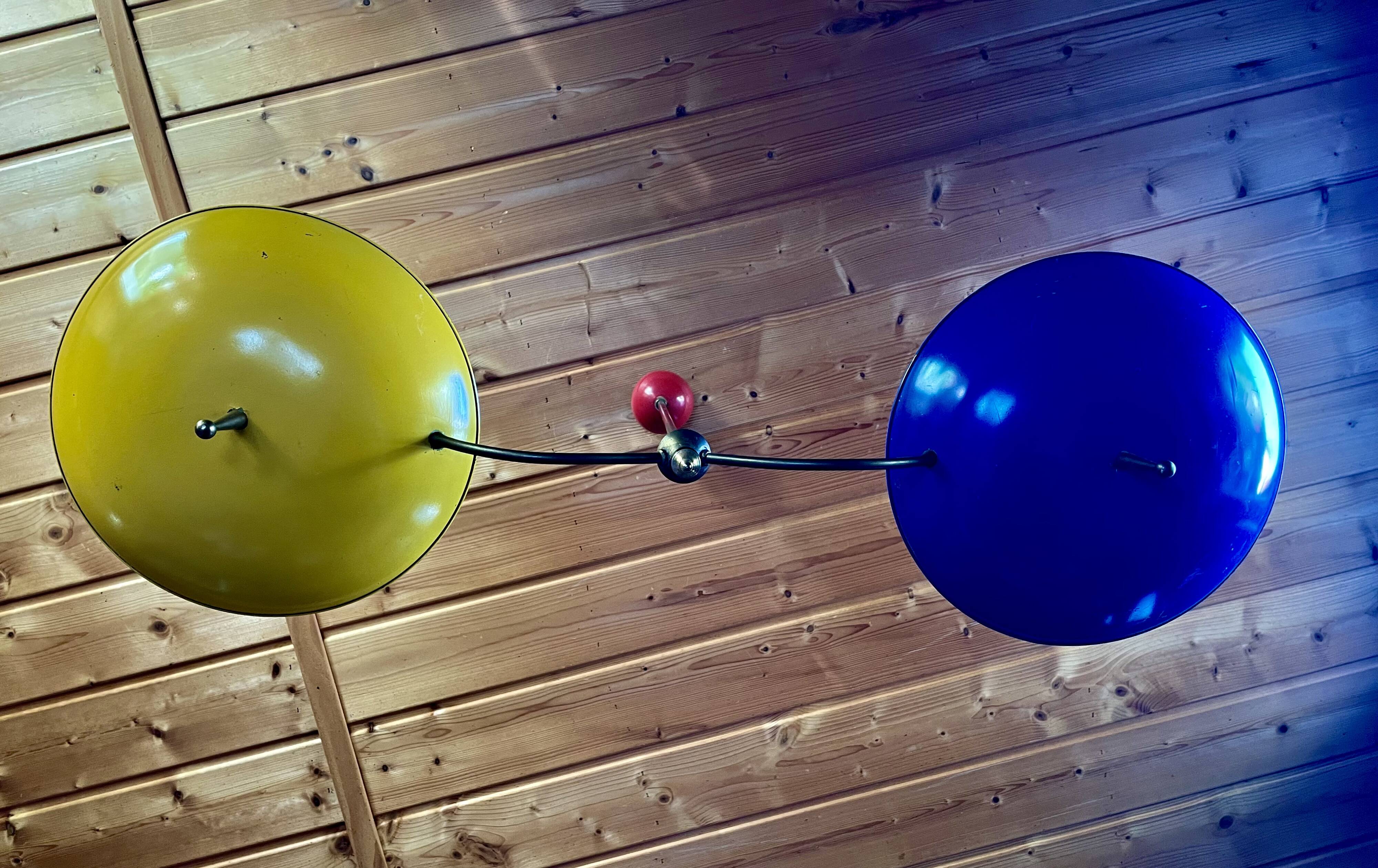 Chandelier, Italian suspension, entirely in brass, from the 50s