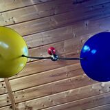 Chandelier, Italian suspension, entirely in brass, from the 50s