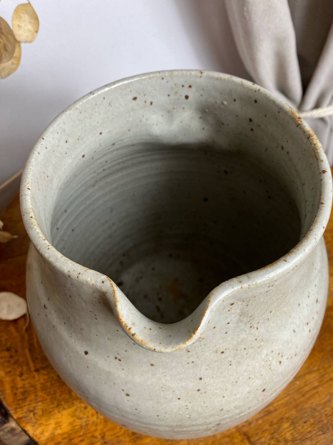 Large pyrite stoneware pitcher