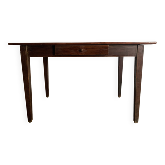 Table / bureau de ferme vintage en chêne des années 50
