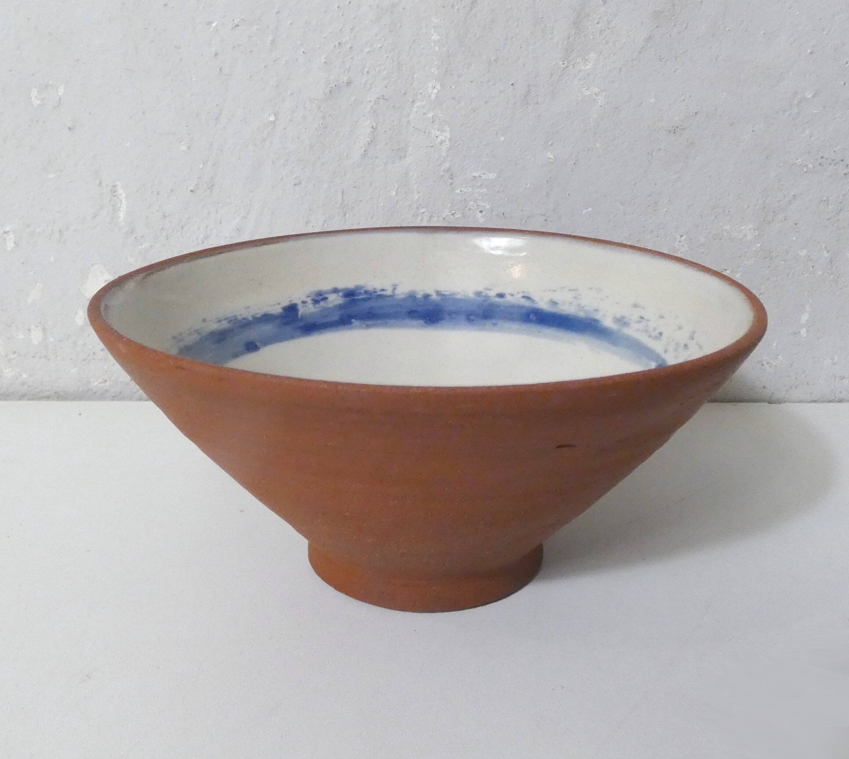 vintage ceramic bowl studio pottery Japandi wabi-sabi brutalist