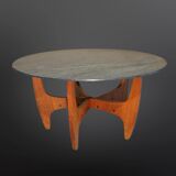 Table basse du milieu du siècle avec plateau en marbre vert, Allemagne 1960s