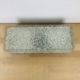 Holophane rectangular wall light in chiseled glass from the 60s