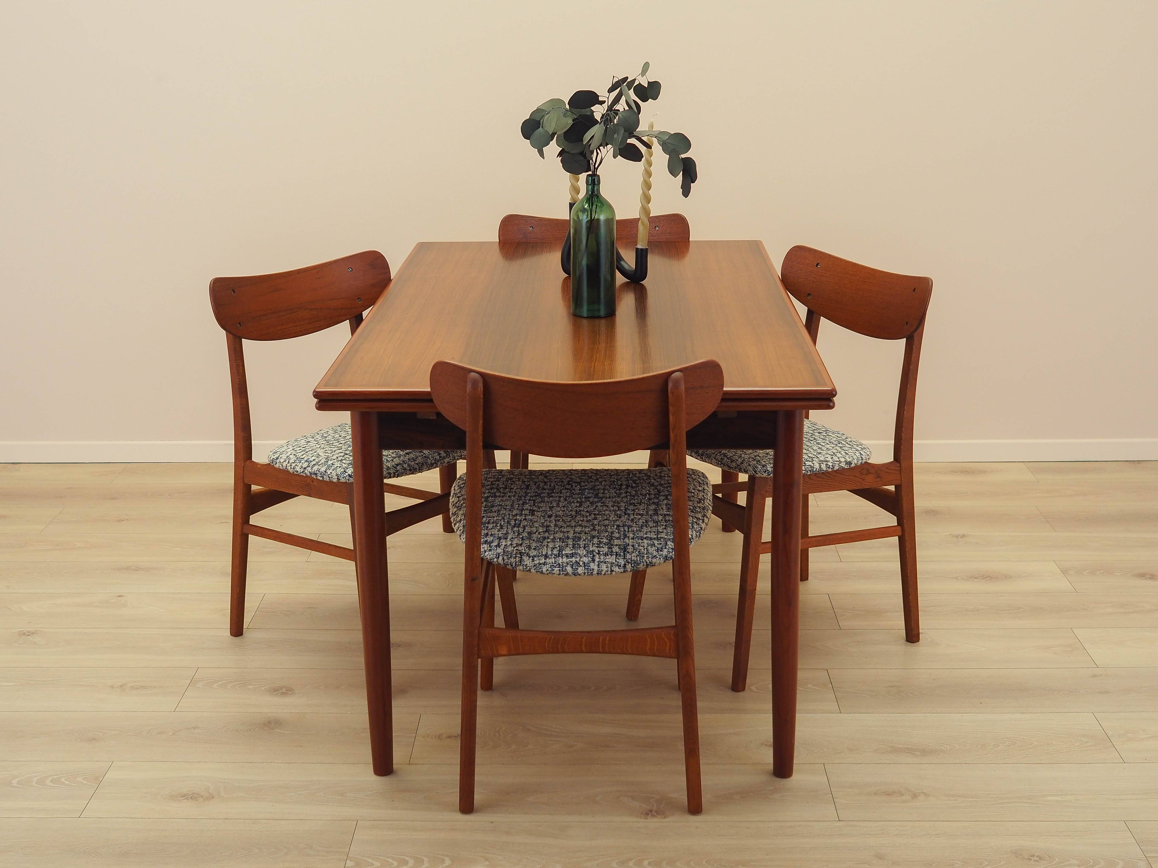 Set of four teak chairs, Danish design, 1970s, made in Denmark