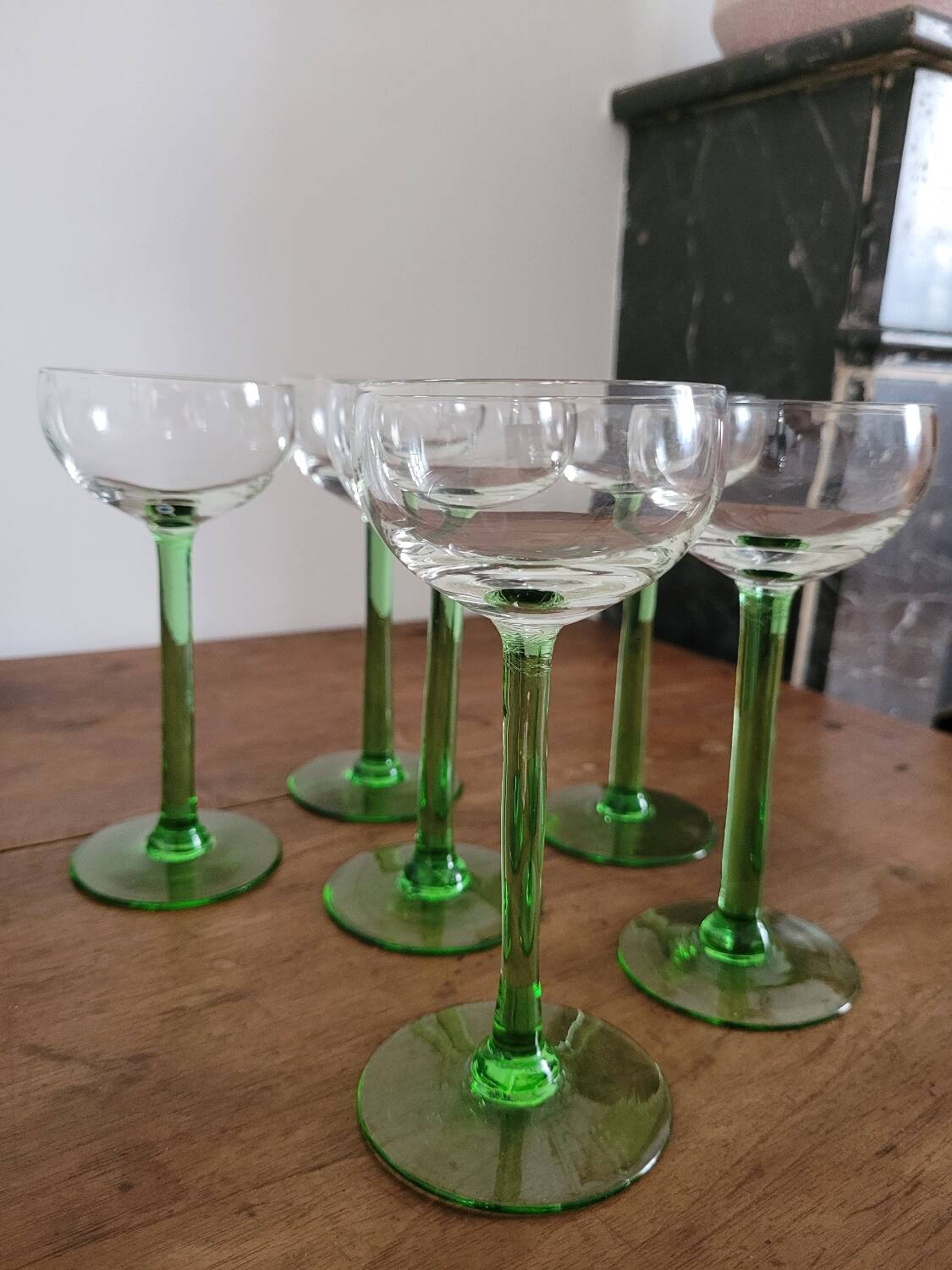 Set of 6 stemmed glasses for white wine from Alsace