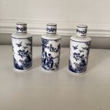 Set of 3 empty Lubin perfume bottles in opaline