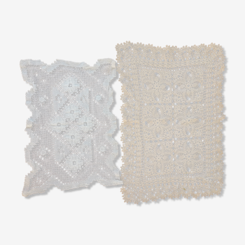 Set of 2 handmade old doilies