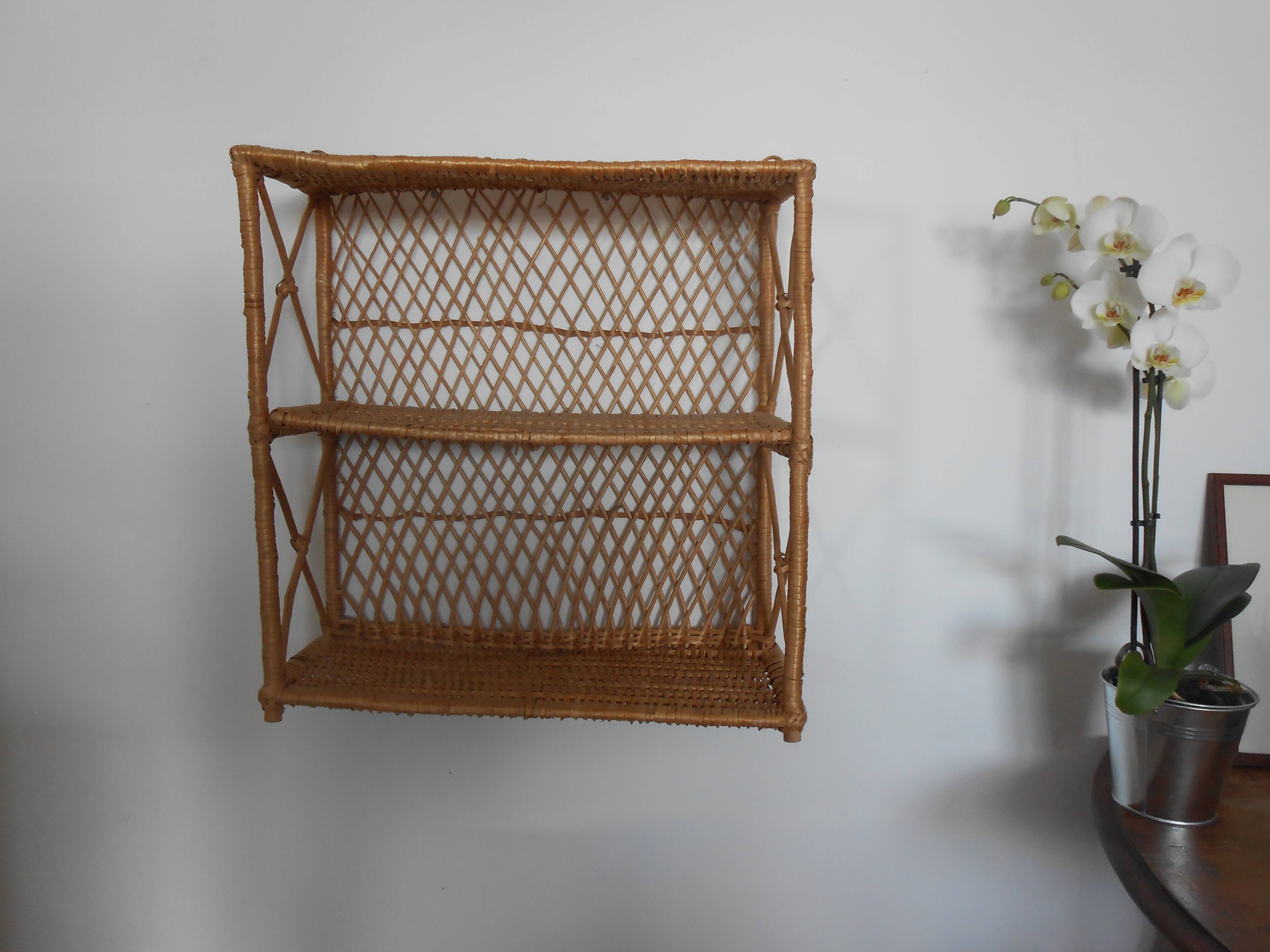 Rattan shelf