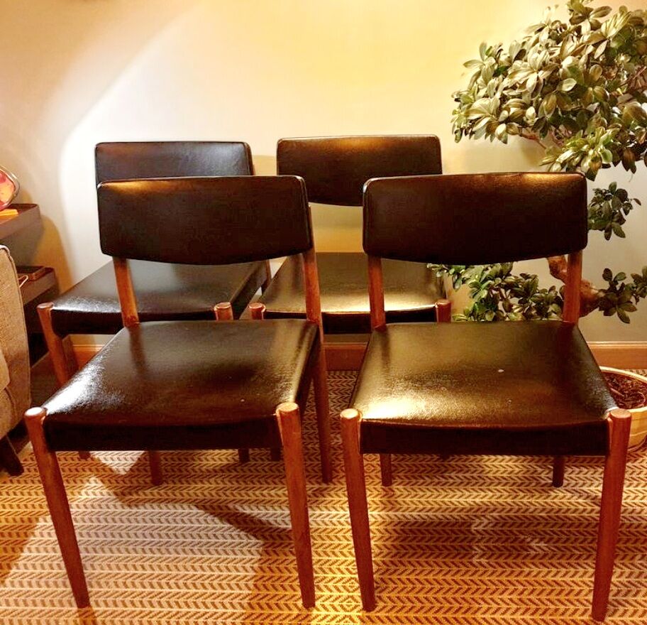 Lot 4 Scandinavian chairs Zetel Behaagt vintage 70s