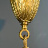 Important Louis XVI style chiseled bronze chandelier with 8 light arms by Lucien Gau