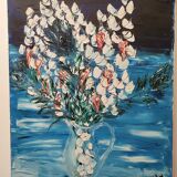 Oil on canvas bouquet of flowers signed