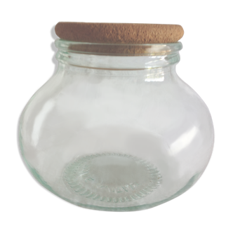 Round thick glass jar