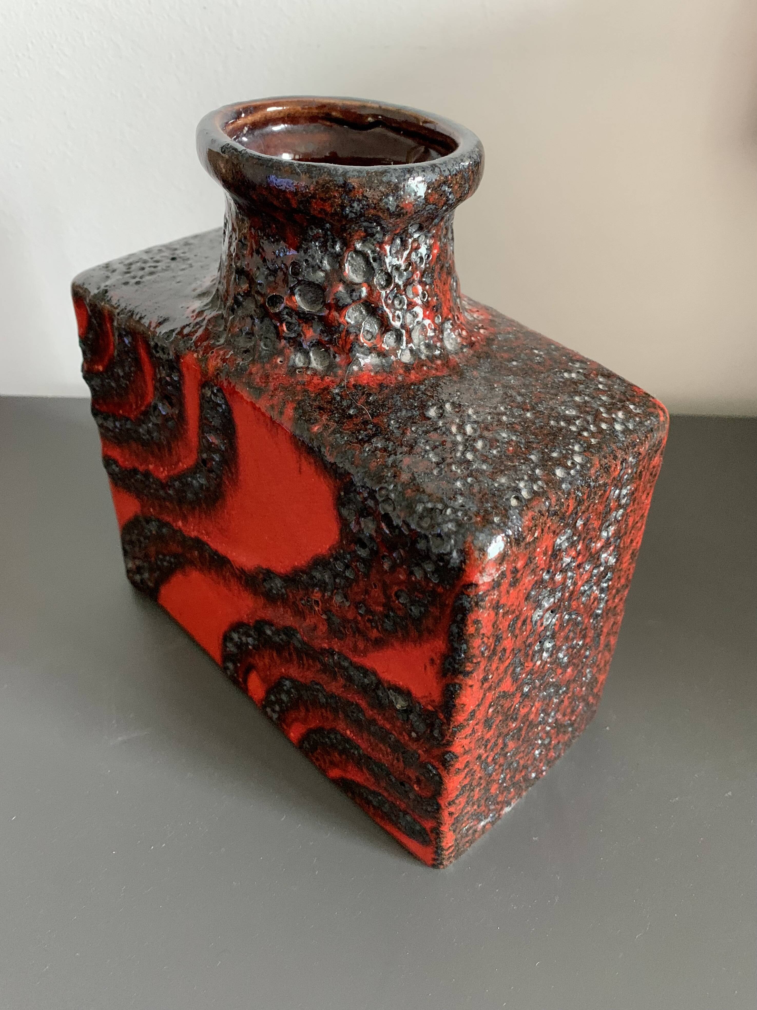 Pottery Vase Fat Lava West Germany , 1970s