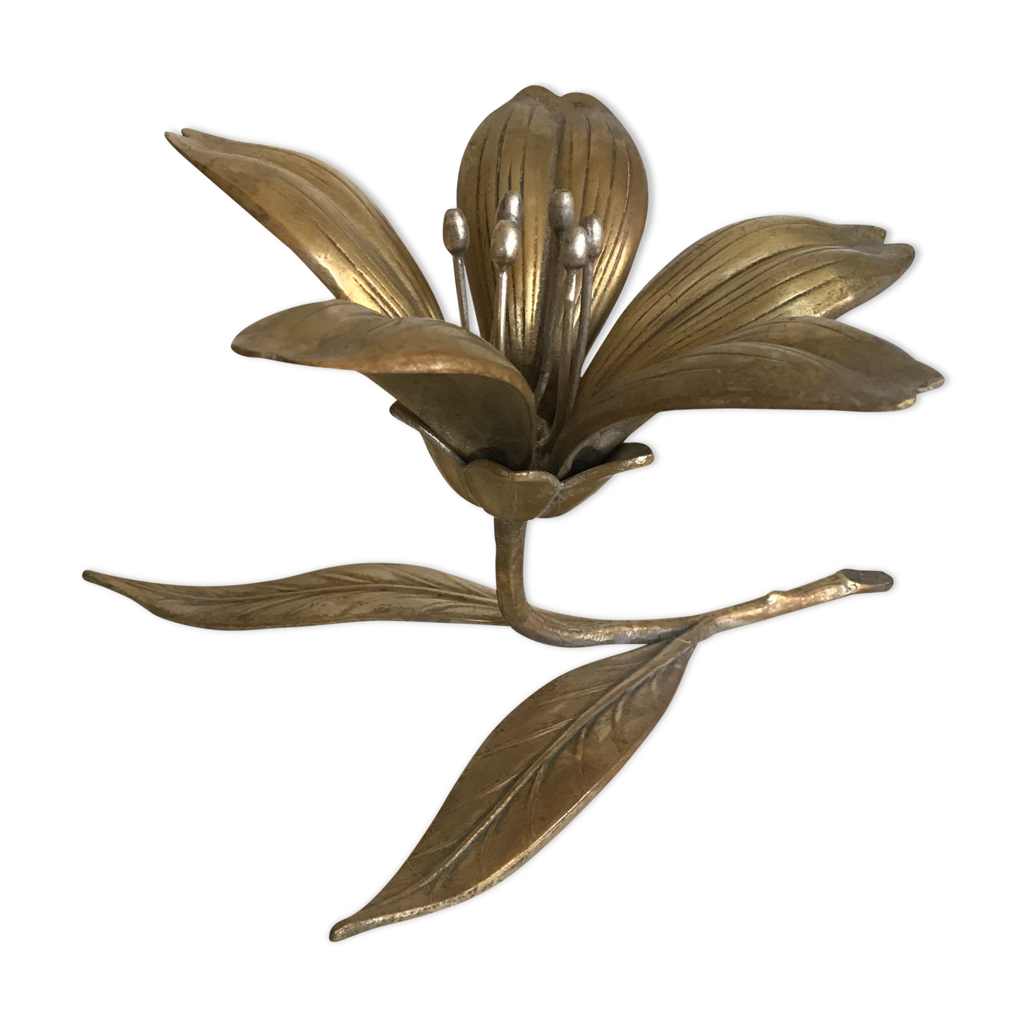Brass flower ashtray