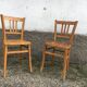 Pair of vintage curved wooden bistro chairs