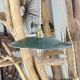Vintage lampshade in green enamelled sheet metal, customizable