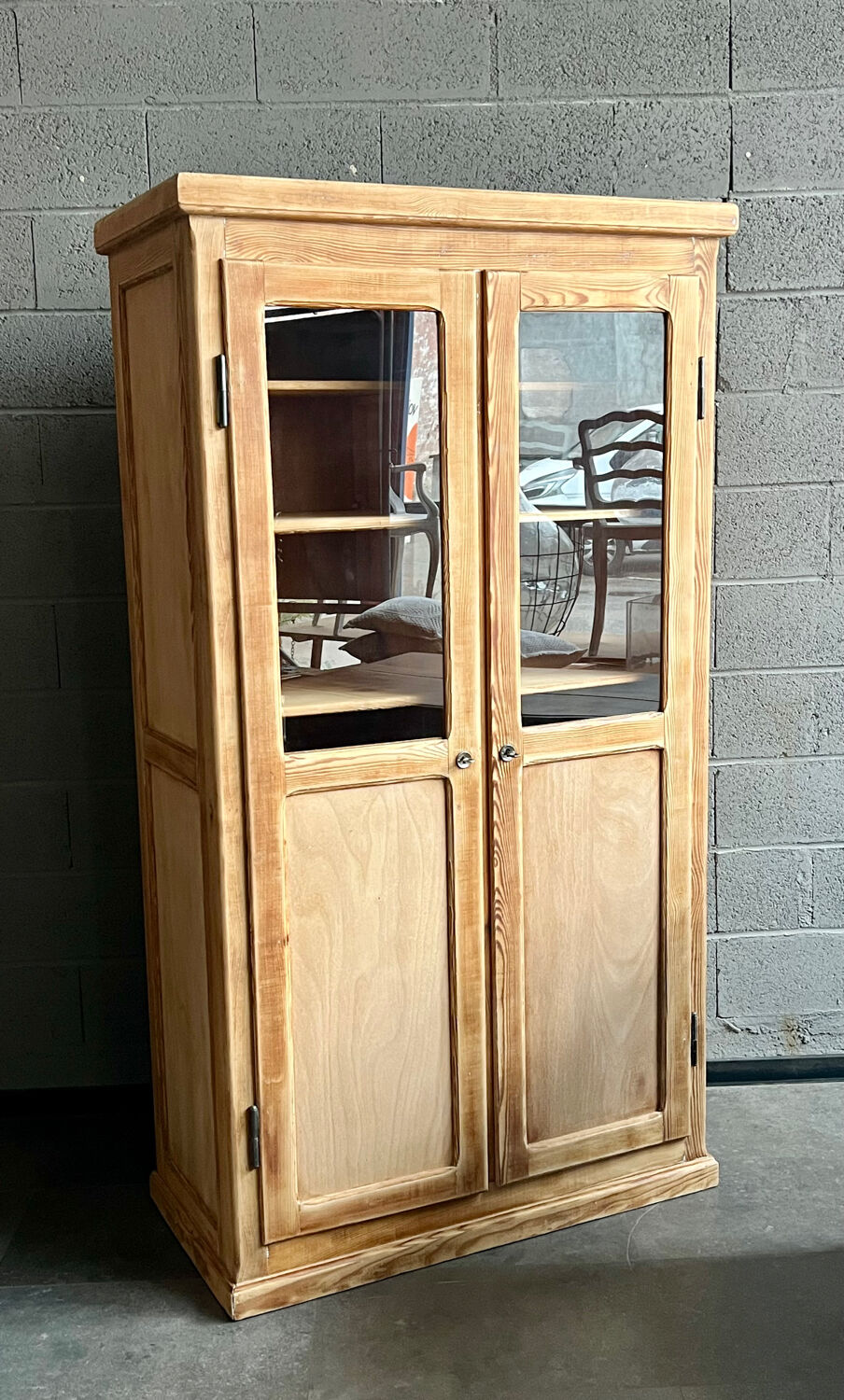 Antique pharmacy display case