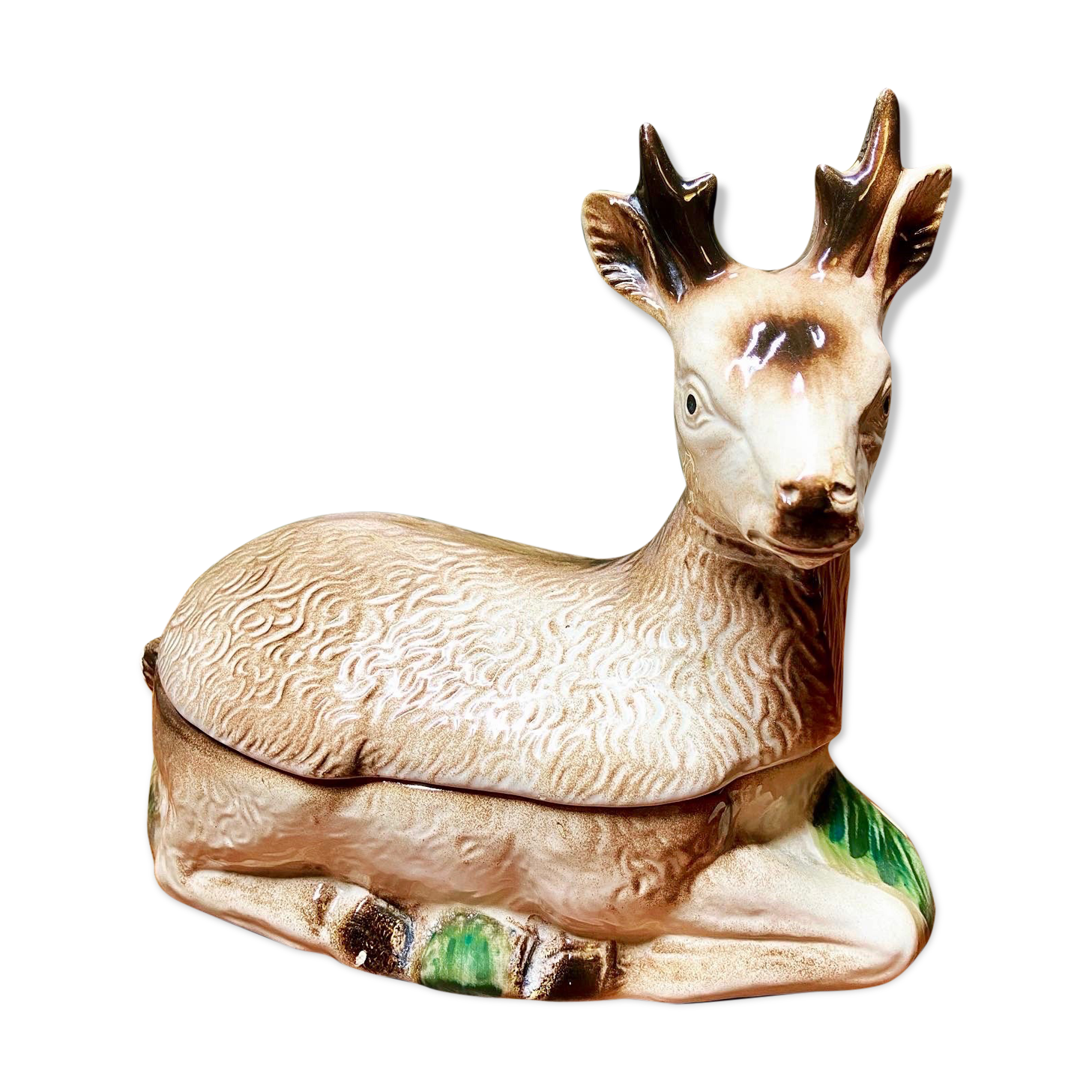 Terrine deer faience
