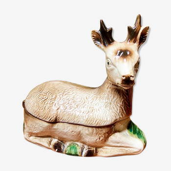 Terrine deer faience