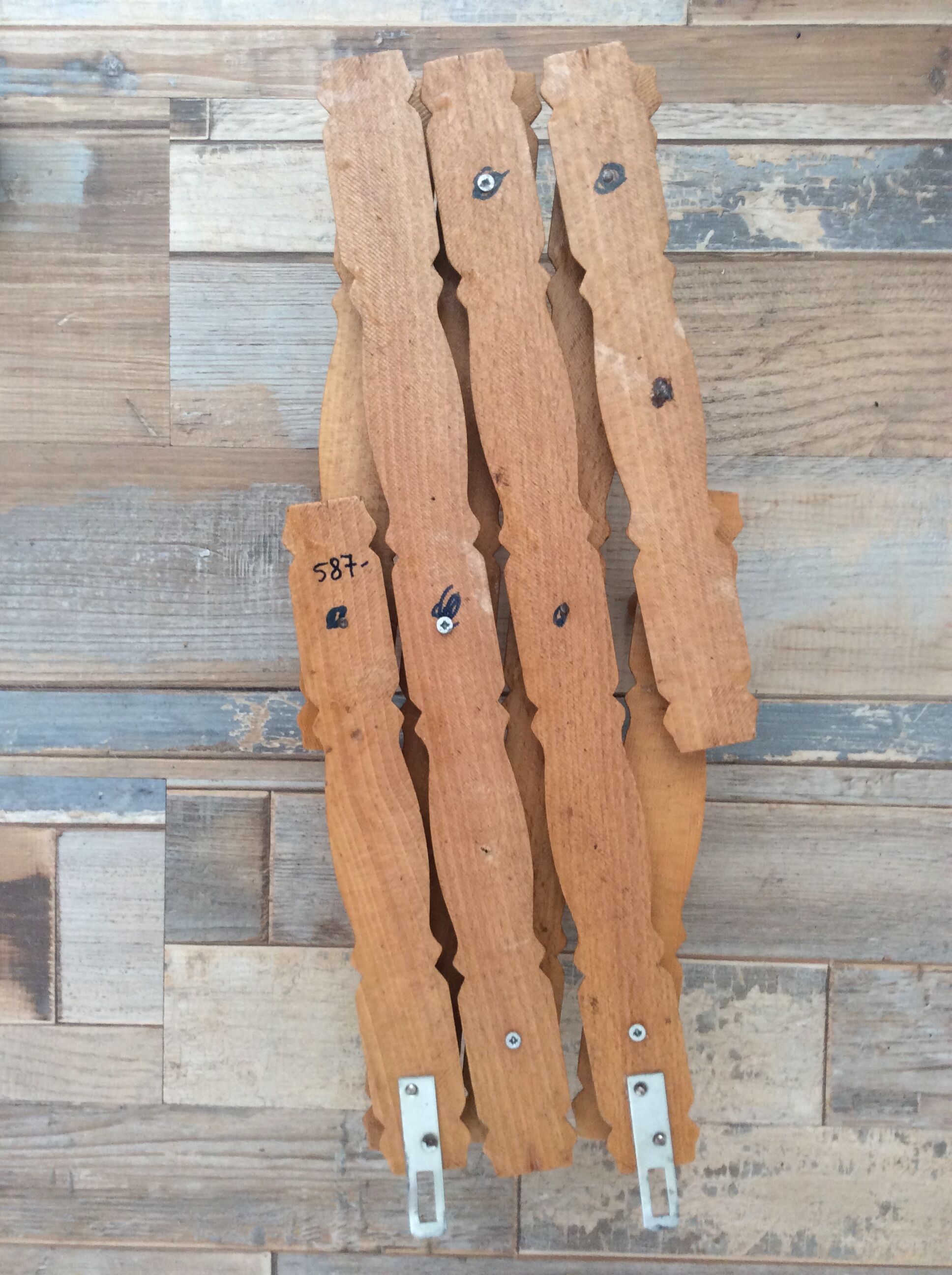 Vintage accordion coat holder 70s wood