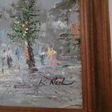 HST “Busy street in winter” by K. NEIL (20th century)