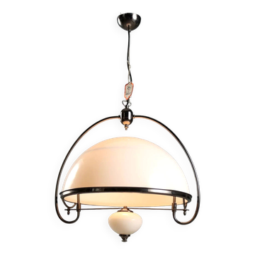 Suspension vintage en verre de Murano et métal, Italie, années 1970-1980